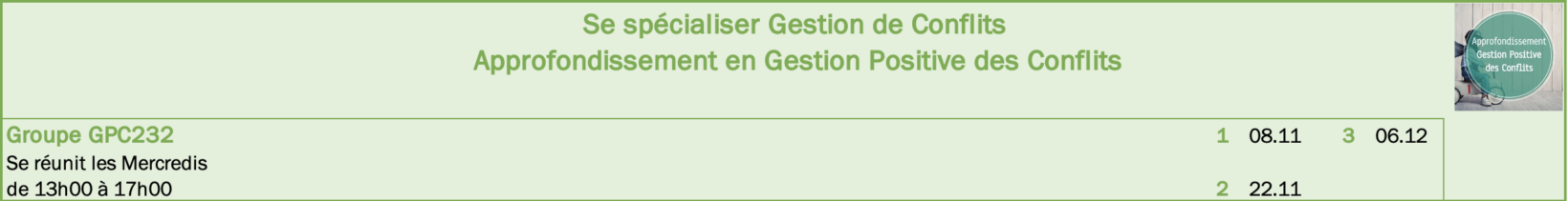 Planning Formation Gestion Positive des conflits