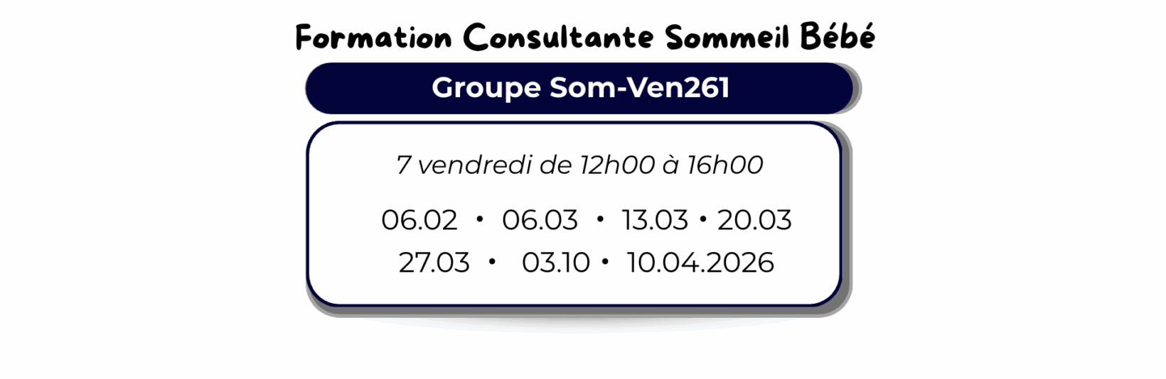 Planning formation consultante sommeil 2026