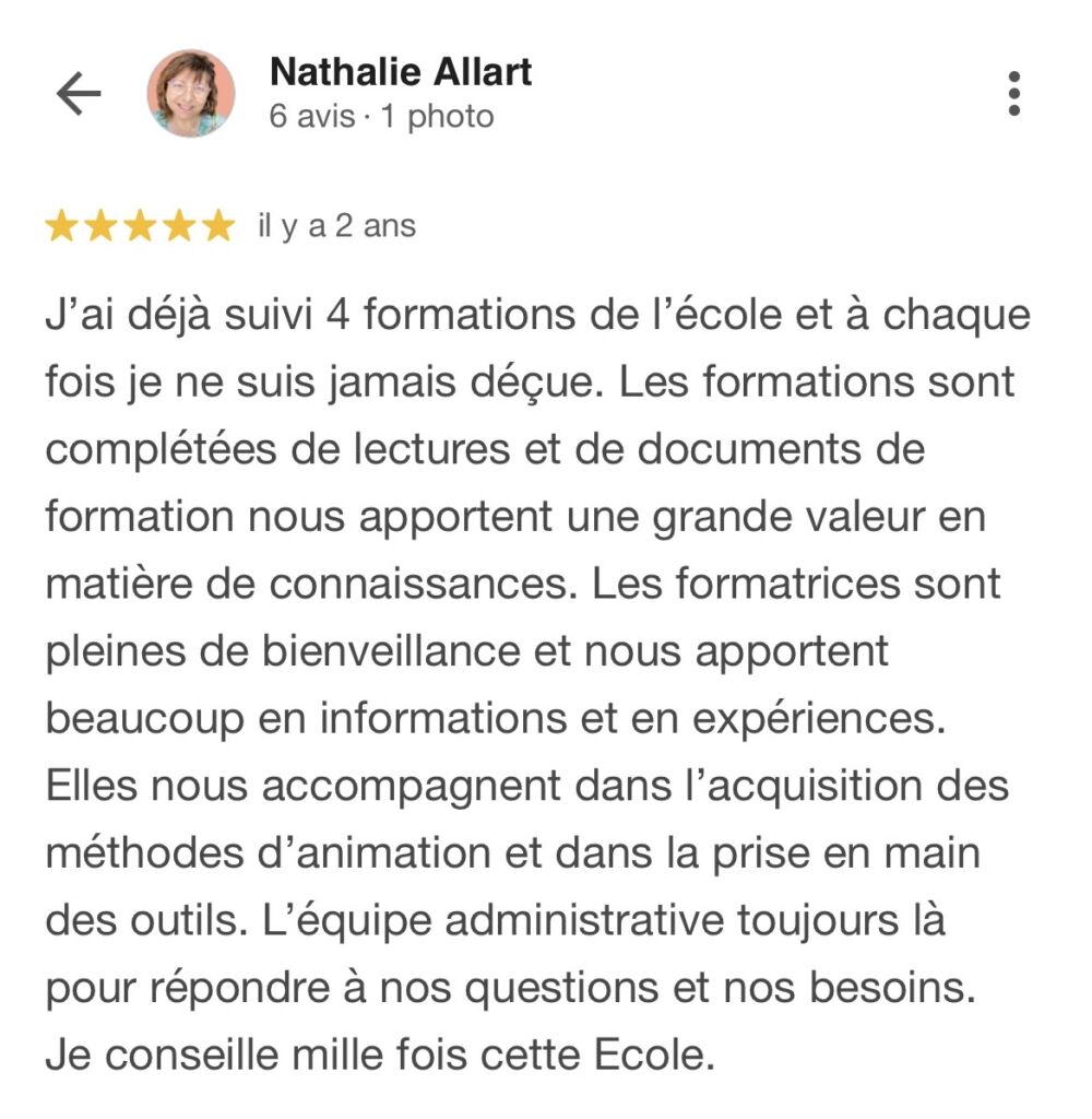 Avis sur formation de coach parentale Nathalie