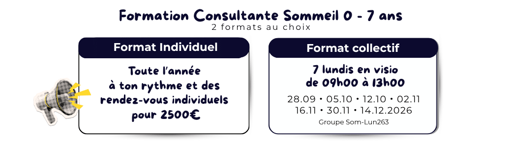 Se former pour accompagner le sommeil des bébés - planning de fomration