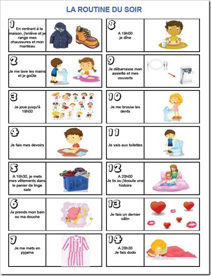 Tableau des routines - Les Petits Raffineurs