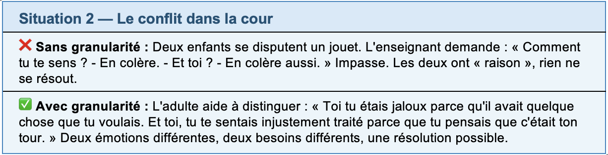 situation de granularité émotionnelle avec la colère